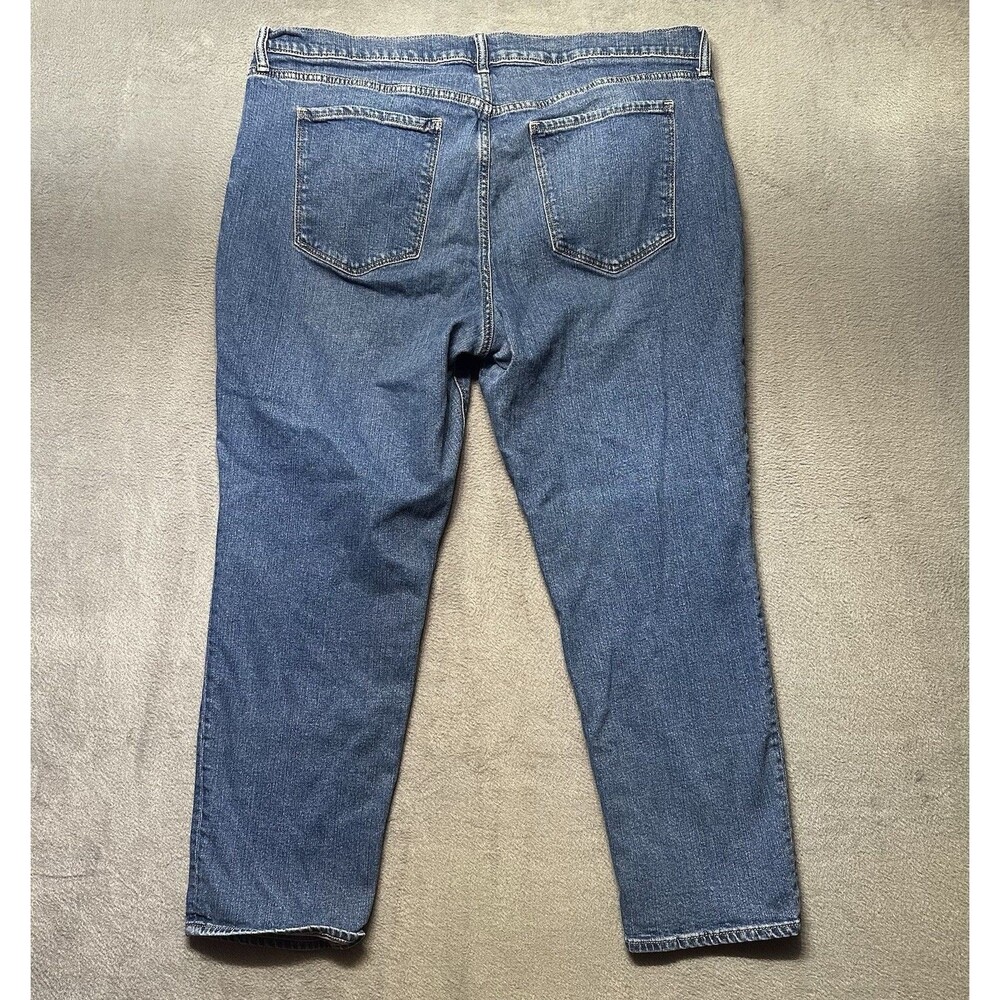 Old Navy Womens 18 Boyfriend Jeans Blue Mid Rise Relaxed Fit Stretch Denim EUC - Picture 2 of 9